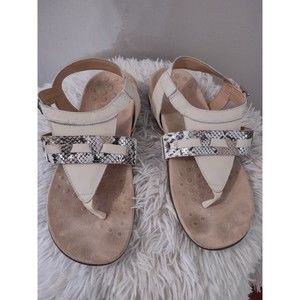 Vionic Boa Metallic Beige  Snake Leather Sandals flats women's Size 8.5